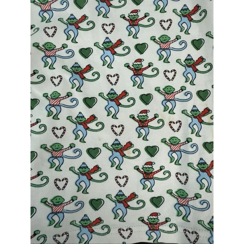 ROLLER RABBIT Kids Merry Monkey Christmas Pajamas - 100% Pima Cotton - Flawed;RE